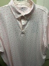 NWT Vineyard Vines Performance Golf Polo Mens XL Hibiscus Print Sankaty Pink