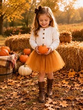 Dark Gold Tutu Skirt for Girls 3-Layer Tulle Ballet, Dance, and Dress-Up Costu