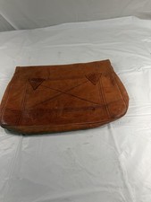 Vintage tooled Leather Clutch 1960 handmade
