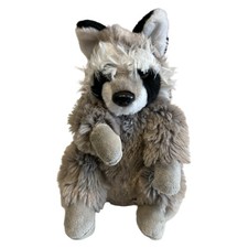Wild Republic Raccoon Plush Realistic 12  Stuffed Animal Toy Zoo Sitting Gray