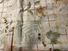 Falling Leaves Cream Brown Plaid Cotton Quilting Sewing Fabric 2 yards x 44/45