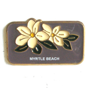 Myrtle Beach Souvenir Magnet South Carolina Flowers Enamel