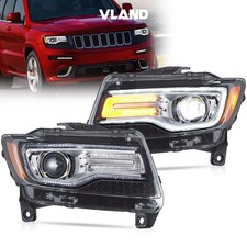 VLAND Chrom LED Scheinwerfer für 2011-13 Jeep Grand Cherokee Front Scheinwerfer