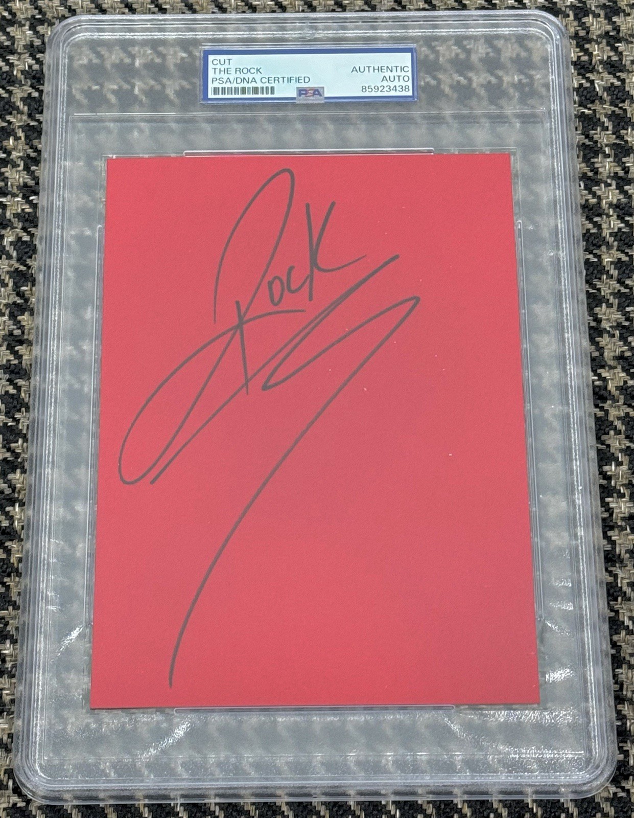 Dwayne Johnson The Rock Signed Autograph 5x7 Cut Book Page PSA/DNA Encapsulated