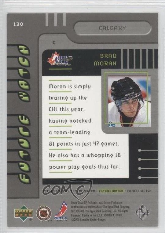 1999-00 SP Authentic Future Watch /2000 Brad Moran #130 Rookie RC - Image 2 of 2