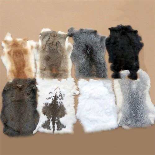 Assorted Natural Rabbit Skin Fur Pelts Grade Craft with Sewing Quality Leathe... - Picture 2 of 9