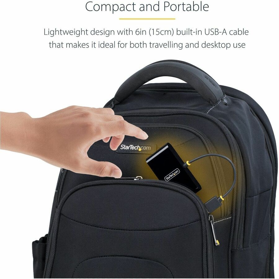 StarTech.com 4-Port USB 2.0 Hub, USB Bus Powered, Small Travel Mini USB Hub,