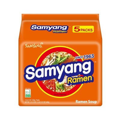 Samyang Ramen Korean Noodle Soup, 4.23 oz Pack of 5