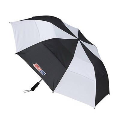 AMSOIL 5ft. Golf/Event Shade Umbrella Black/White Nylon Canopy Fiberglass Shaft