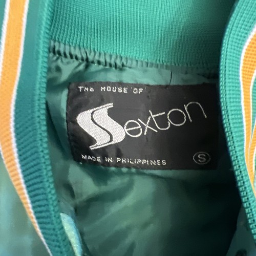 Vintage Sexton Green Satin Jacket Oregon Ducks Size S - Picture 6 of 16