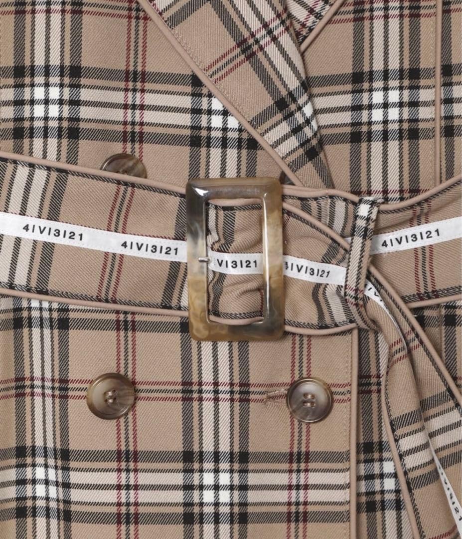 Ameri Vintage Pass Code Check Coat Beige Size M N… - image 8