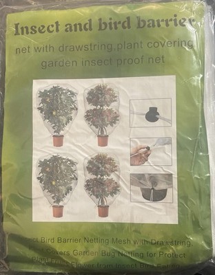 Insect and bird barrier net Drawstring plant covered garden insect proof 3 Pack