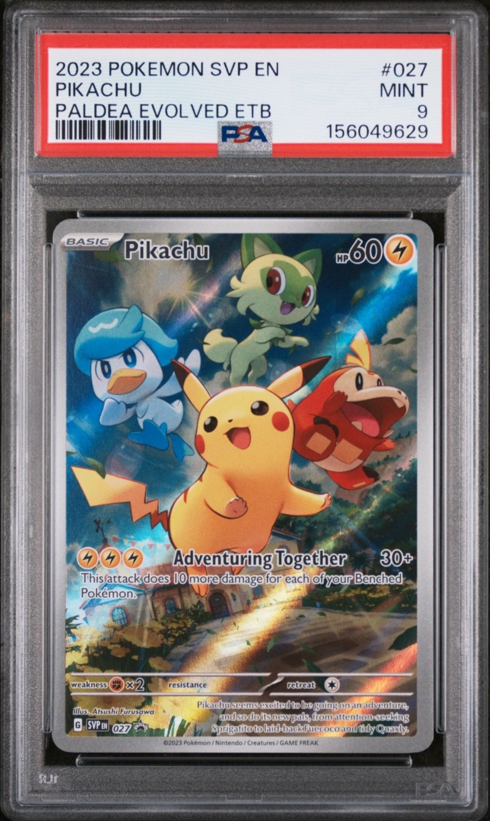 Pokemon Pikachu Scarlet & Violet Promo Paldea Evolved ETB #027 PSA 9