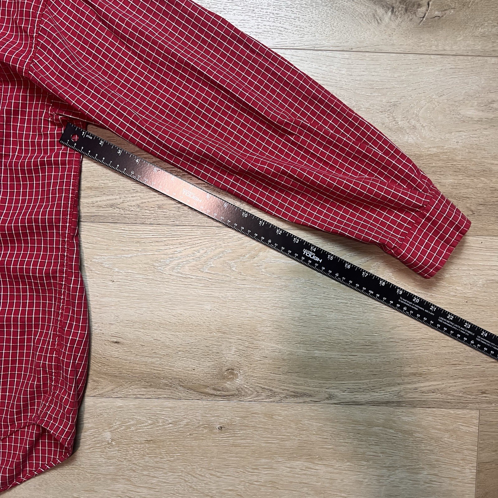 Tommy Jeans Red Check Cotton Button-Up Long Sleeve Shirt XL