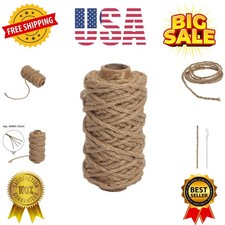 Strong Natural Jute Twine, 4mm Thick 66 Feet Long Jute String Rope Roll for G...