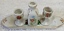 Vtg 4 pc Miniature Sake Tea Set  Porcelain Dollhouse Tray Bottle Occupied Japan