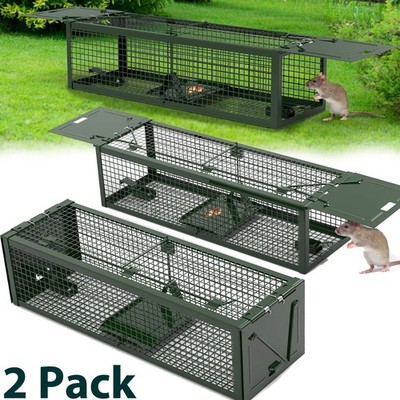 2PCS Cage Trap Live Humane for Squirrel Chipmunk Rat Mice Rodent Animal Catcher