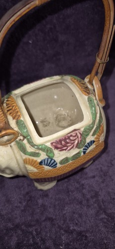 Old Antique Vintage Figural Japanese Asian Elephant Porcelain Bisque Teapot - Picture 4 of 11