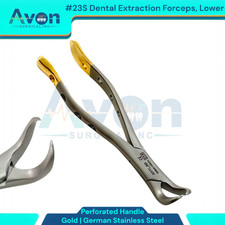 No. 23S Oral Teeth Extracting Forceps, Cow Horn Jaws  Perforated Handle-German