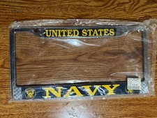 United States Military Metal License Plate Frame- Navy- New With Tags