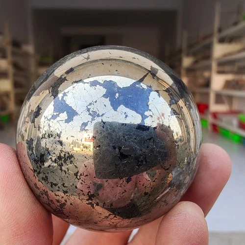 320g Chalcopyrite Agate Crystal Sphere Quartz Gemstone Mineral Ball Healing