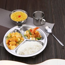 Useful Practical Dinner plate 24cm 26cm Dish Round Set Stainless Steel