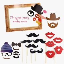 Cabina fotografica 24 pezzi grandi cornici e oggetti di scena fotografici volti divertenti festa