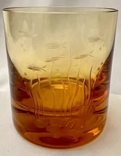 NEW Moser Ocean Life Double Old Fashioned Glass Topaz 12oz Whiskey water