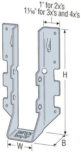 Simpson Strong-Tie Joist Hanger 1-9/16"W X 4-1/8" H X 1-3/4" D 18 Ga Zmax - Bild 2 von 5
