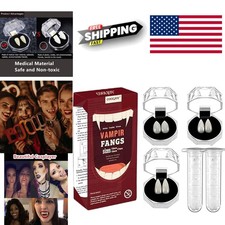 Adhesive Vampire Teeth Set with Three Sizes for Halloween Costume Accessories