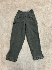 Vintage 1973 Swedish Military Wool Cargo Field Pants C44 Crown Buttons 27x29