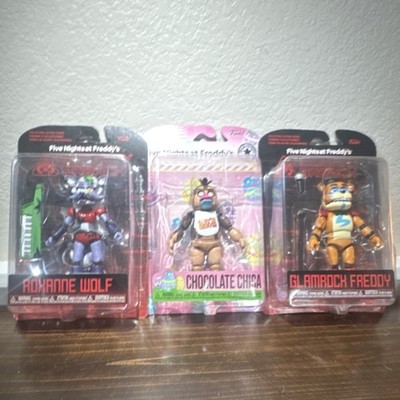 Funko 5 Nights at Freddy's Roxanne Wolf Chocolate Chica Glamrock Freddy Figures
