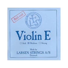 Larsen Strings Violin Strings E, Steel Loop, Medium 4/4 Size