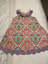 COUNTING DAISIES GIRLS DRESS SIZE 6 MULTICOLORS LINED WITH LAVENDER FLORAL TRIM