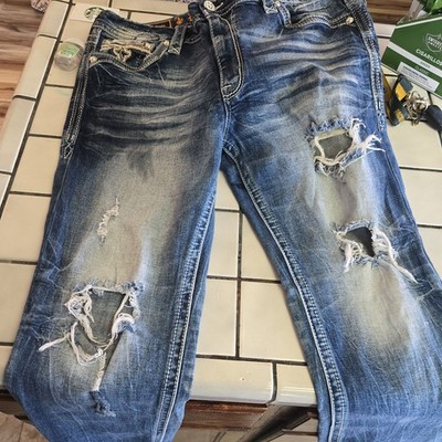 Rock Revival Women's 36 Standard Straight Sosie Mid-Rise Jean Mobwife Custom
