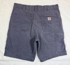 Carhartt Shorts Men s Size 36 Gray Rugged Flex Relaxed Fit Canvas Work BS2514-M