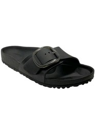 Birkenstock Women's Madrid Big Buckle EVA Slide Sandal Black Size 7 EU 38 NEW