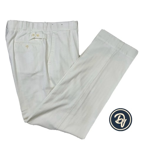 VTG 38 x 30 Polo Ralph Lauren White Cotton Naval Inspired Chino Button Fly