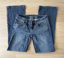 American Eagle Women  s Bootcut Low Rise Stretch Medium Wash Blue Denim Jeans 0