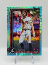 🔥 Ronald Acuna Jr Logofractor Aqua Refractor # /199 Braves 2025 Topps Chrome SN