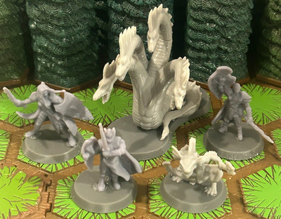 Heroscape 1 set of  Warriors of the Ghostlight Fen (5 Pieces) [Custom] 3D Print