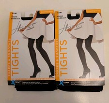2 Pairs Hanes X-Temp Shapes  Smoothes Opaque Tights Mocha Large