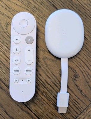 Google Chromecast with Google TV 4K White Streaming Device (Unit & Remote ONLY)