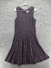 LOFT Dress Womens Medium Blue Animal Print Fit Flare Sleeveless Knee Length