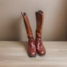 B.O.C Born Knee-High Riding Boots Womens 10 Brown Buckle Classic Side Zip