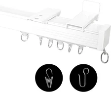 RoomDarkning Heavy Duty Ceiling Curtain Track with Rollers & Hooks #R029