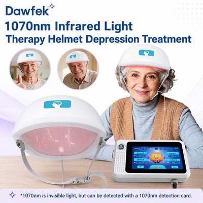 1070nm Near Infrared Light PBM Helmet 448 LED for Parkinson Anxiety Touchscreen