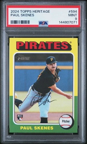 2024 Topps Heritage #594 Paul Skenes PSA 9 Rookie RC Mint