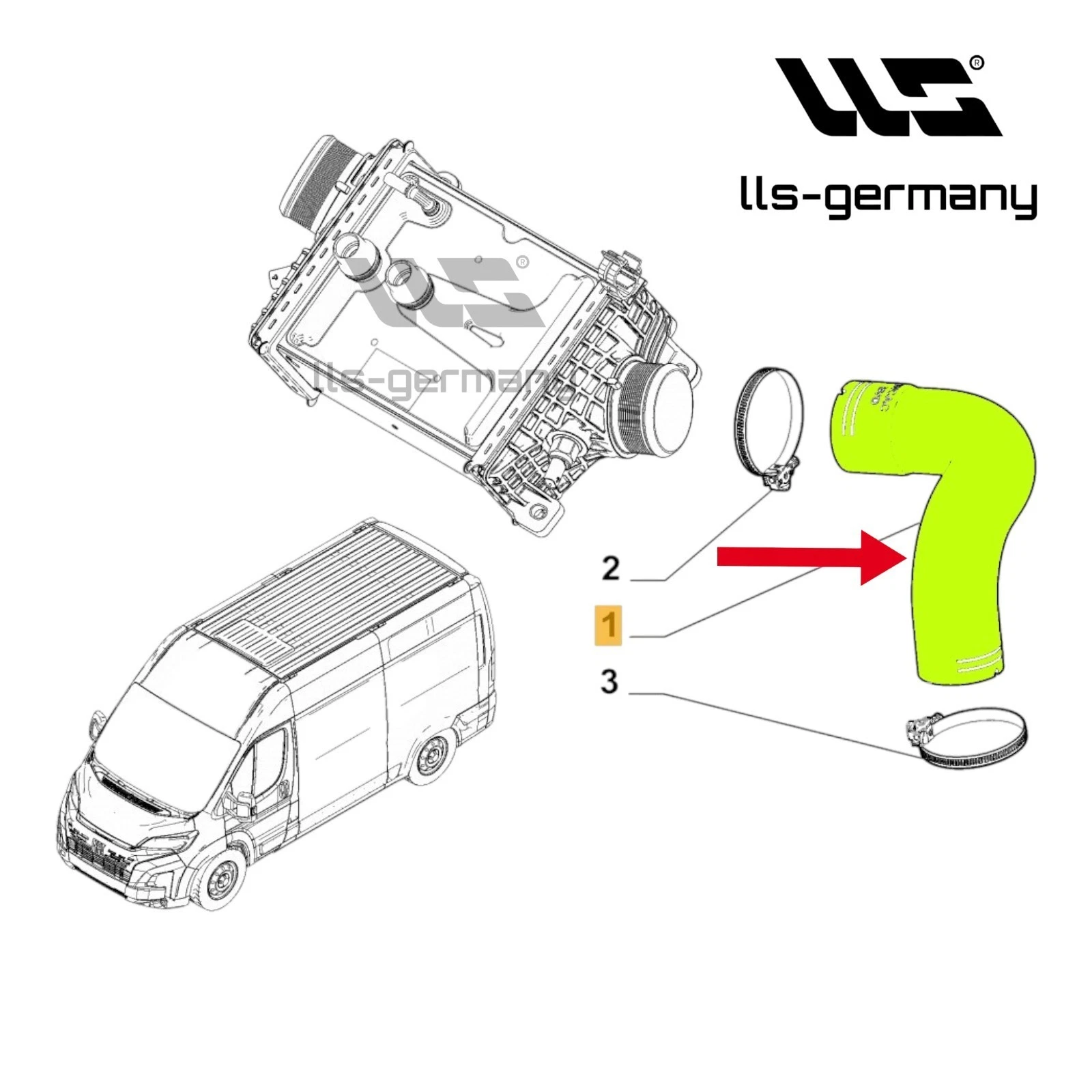 Turboschlauch Ladeluftschlauch für Fiat Ducato 2.2 D Multijet4 52218594 - Bild 5 von 5