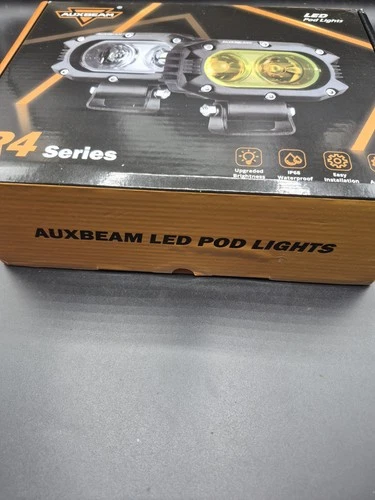 AUXBEAM 4 Inch LED Amber Pod Light,  Flood Yellow  R4 SERIES  New Free Shipping  - product listing photo